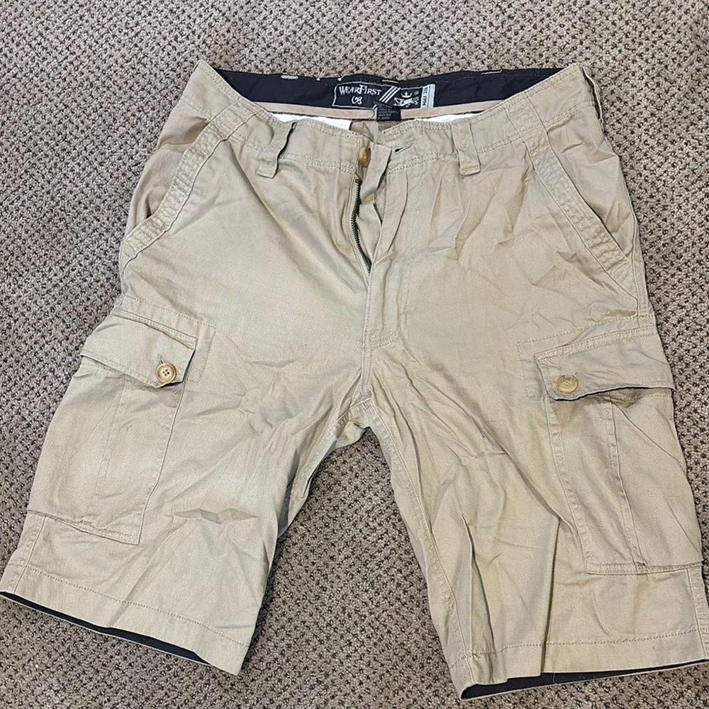 WearFirst Tan Cargo Shorts Classic Outdoor Style